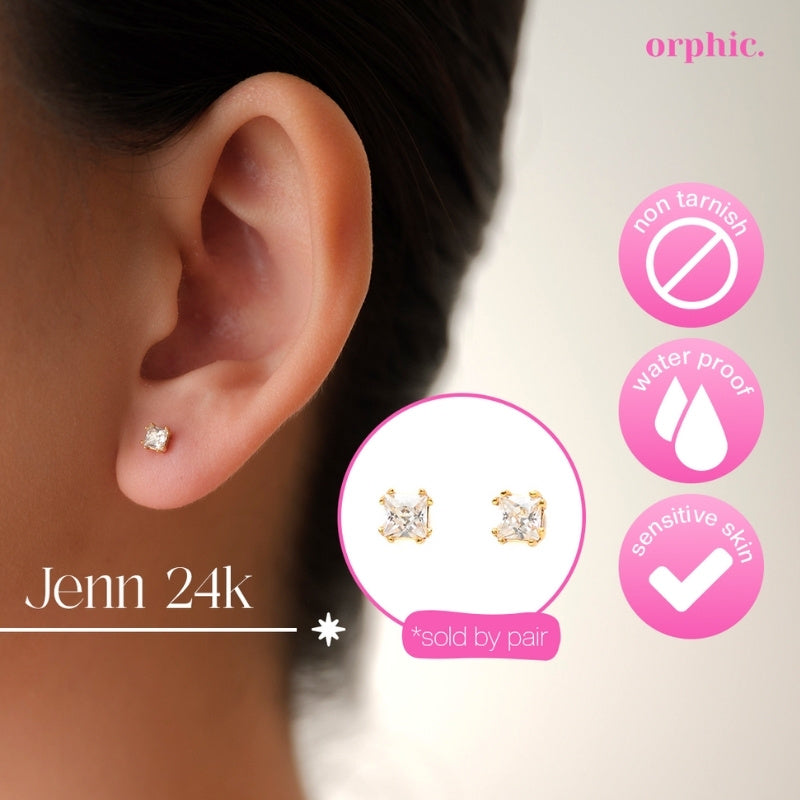Maddie Hoop and Studs 24k Gold Plated Earrings Set