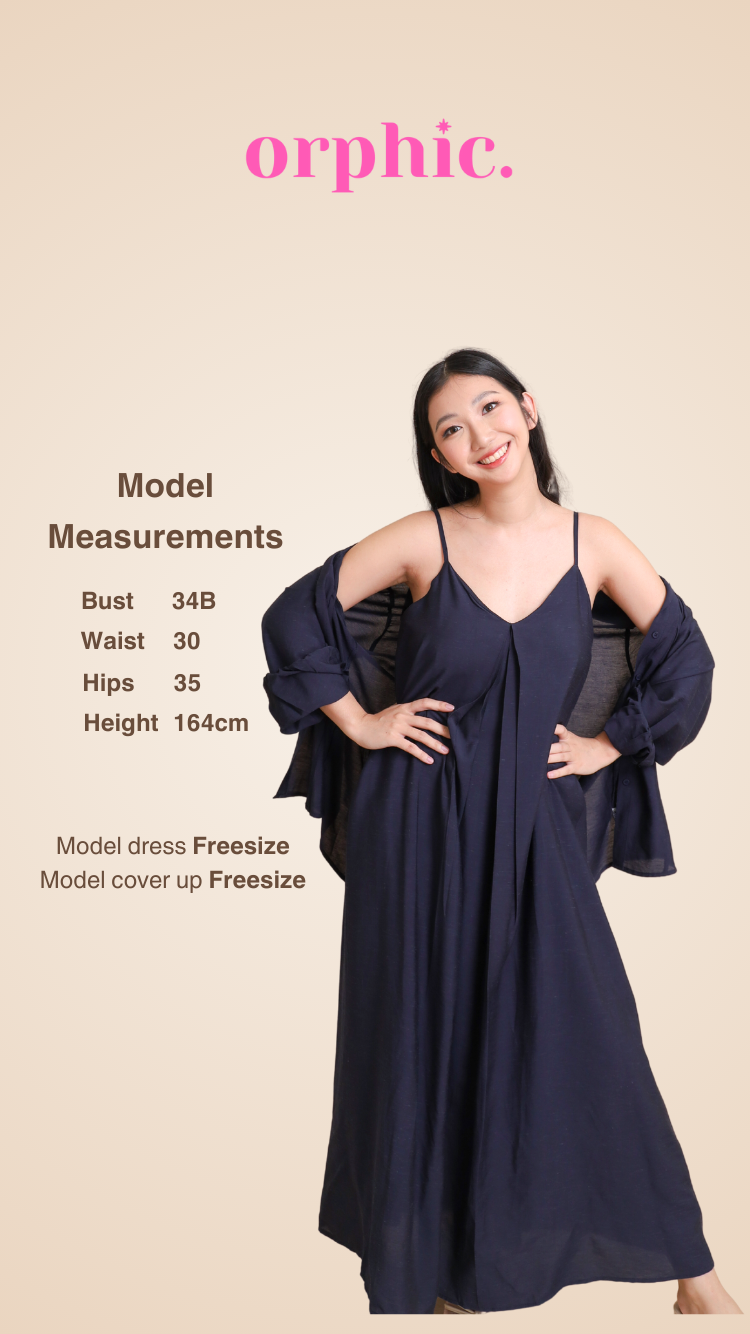 orphic. wear Kris Pleated Spaghetti Strap Dress and Button down Coverup