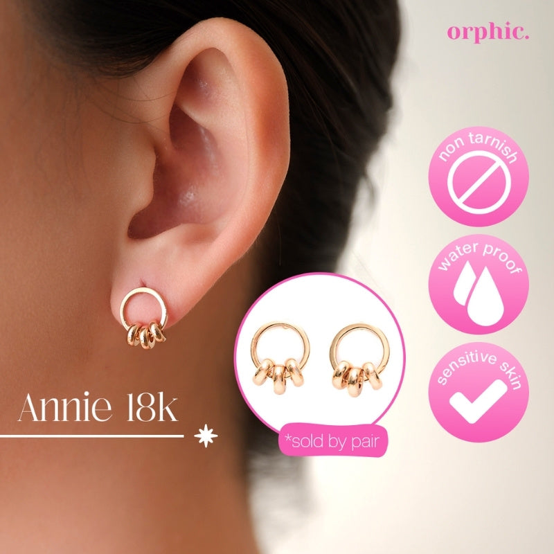 Annie Trio Stud 18k Gold Plated Earrings Set