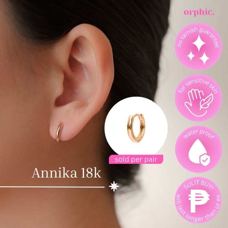 Gabbi Hoops and Stud 18k Gold Plated Earrings Set