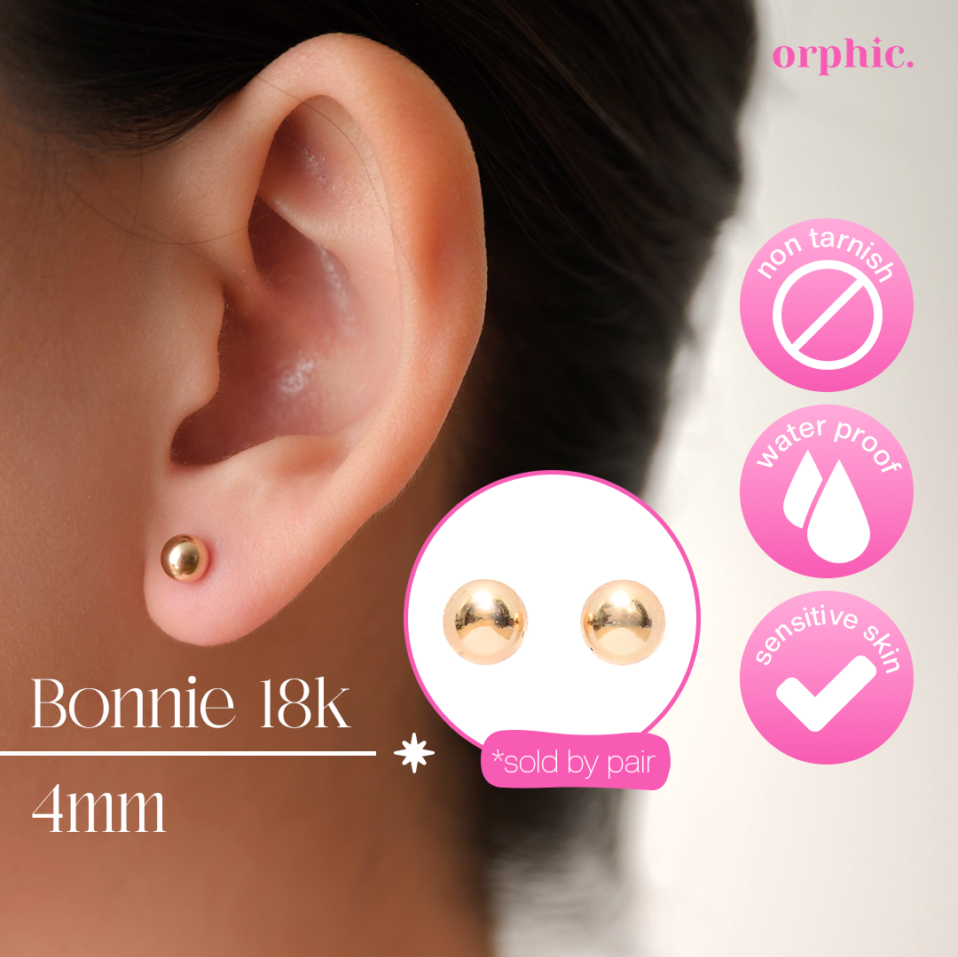Bonnie 18k Gold Stud Earring