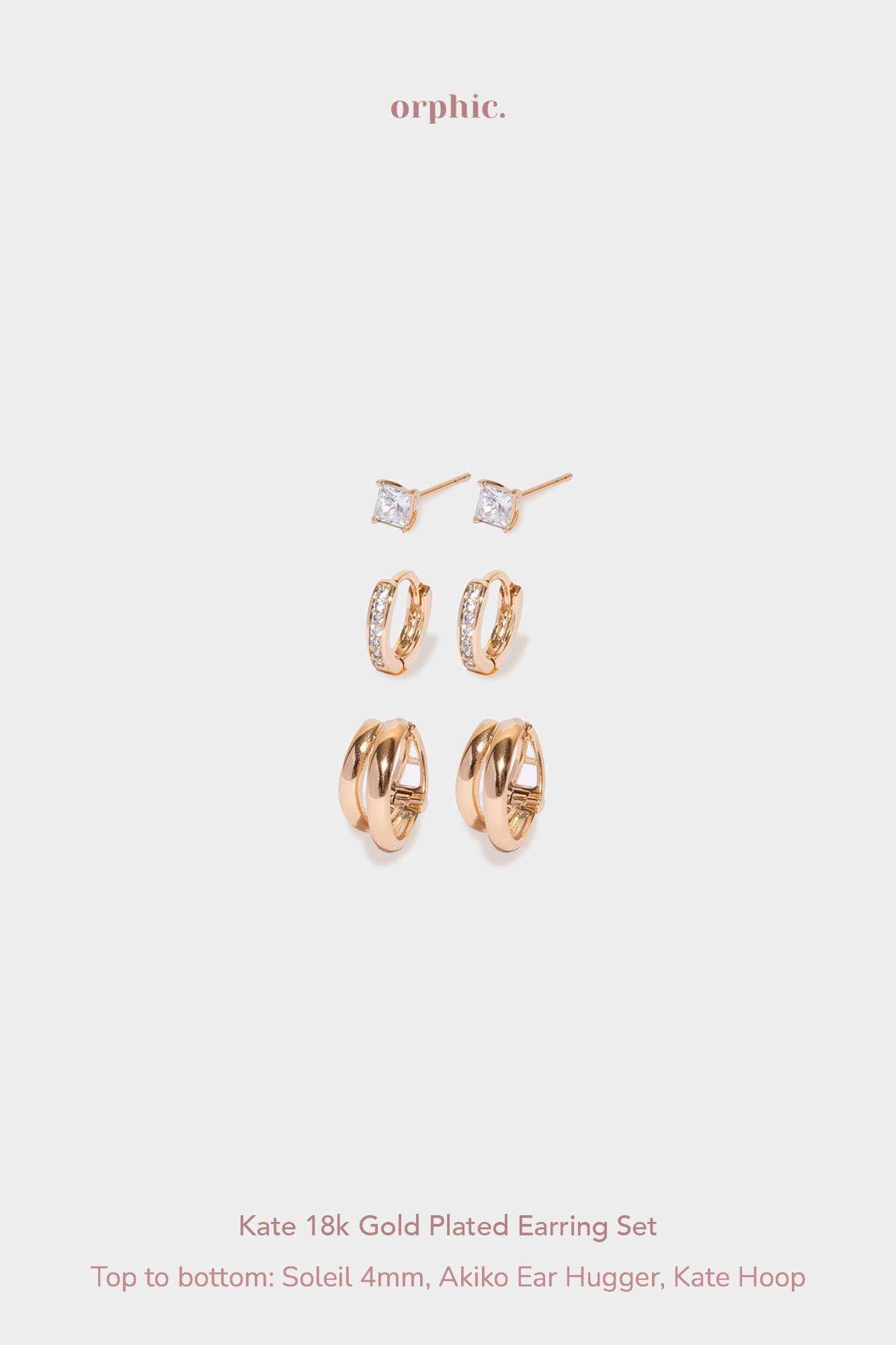 Kate 18k Gold Plated Earring Set