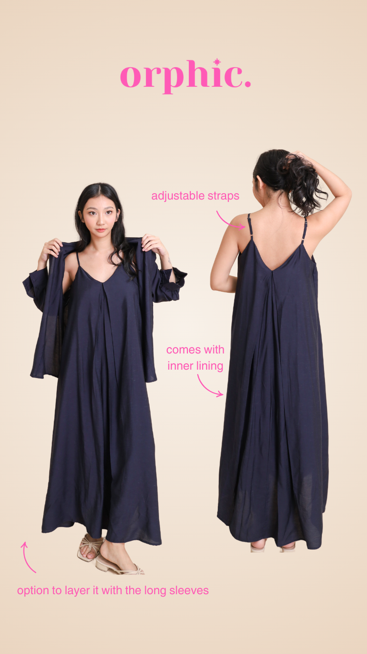orphic. wear Kris Pleated Spaghetti Strap Dress and Button down Coverup