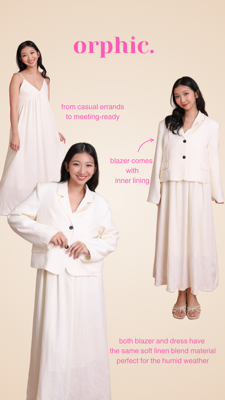 orphic. wear Tina Spaghetti Strap Dress and Cropped Blazer Set