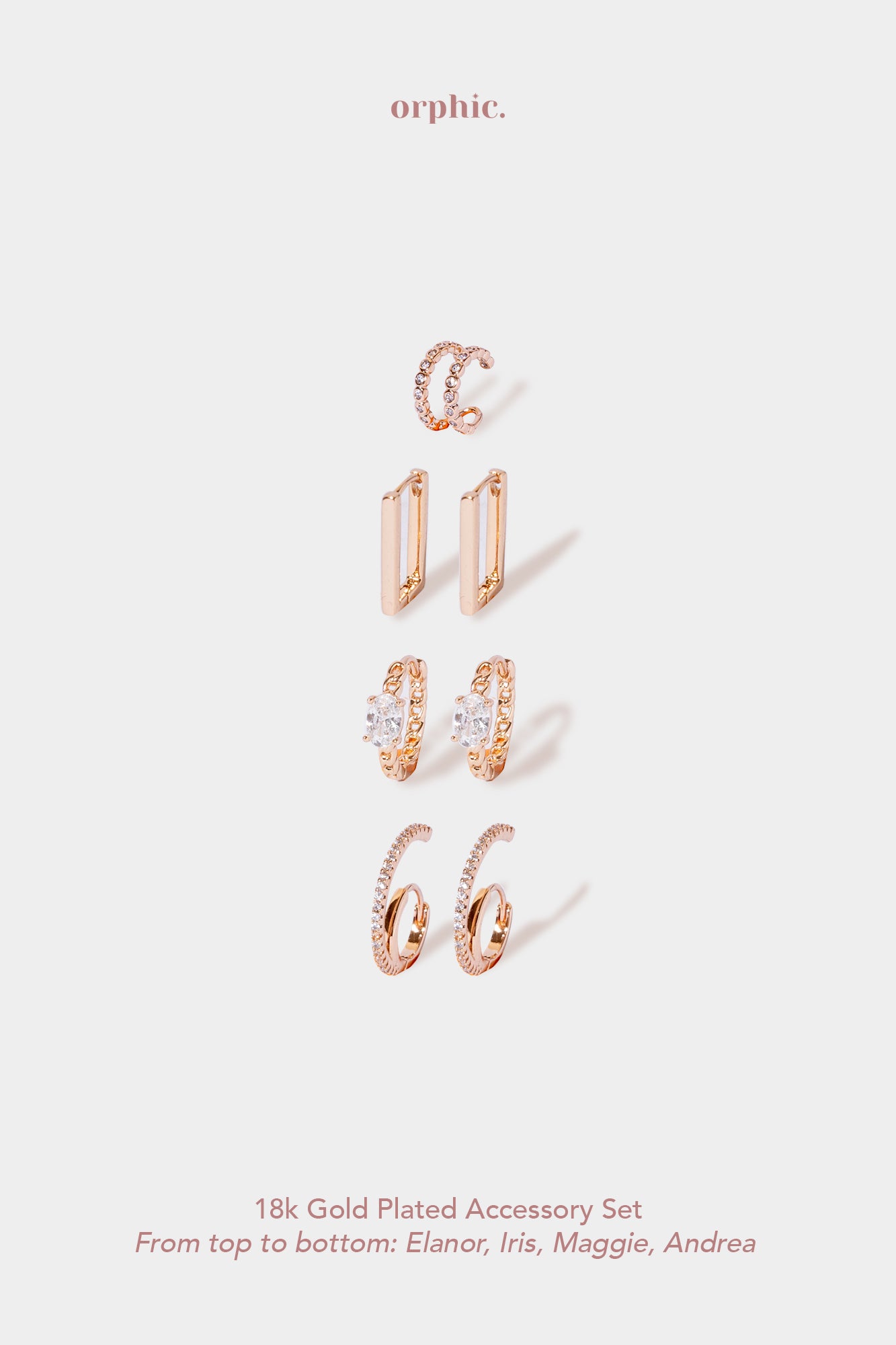Maggie 18k Gold Plated Earring Set