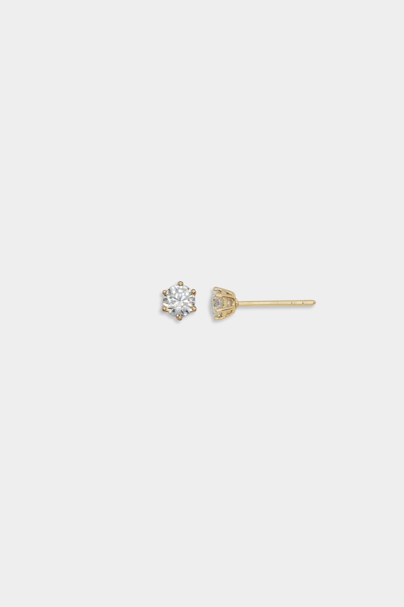 Lizzy 18k Gold Stud Earring in Crystal Clear (4mm)
