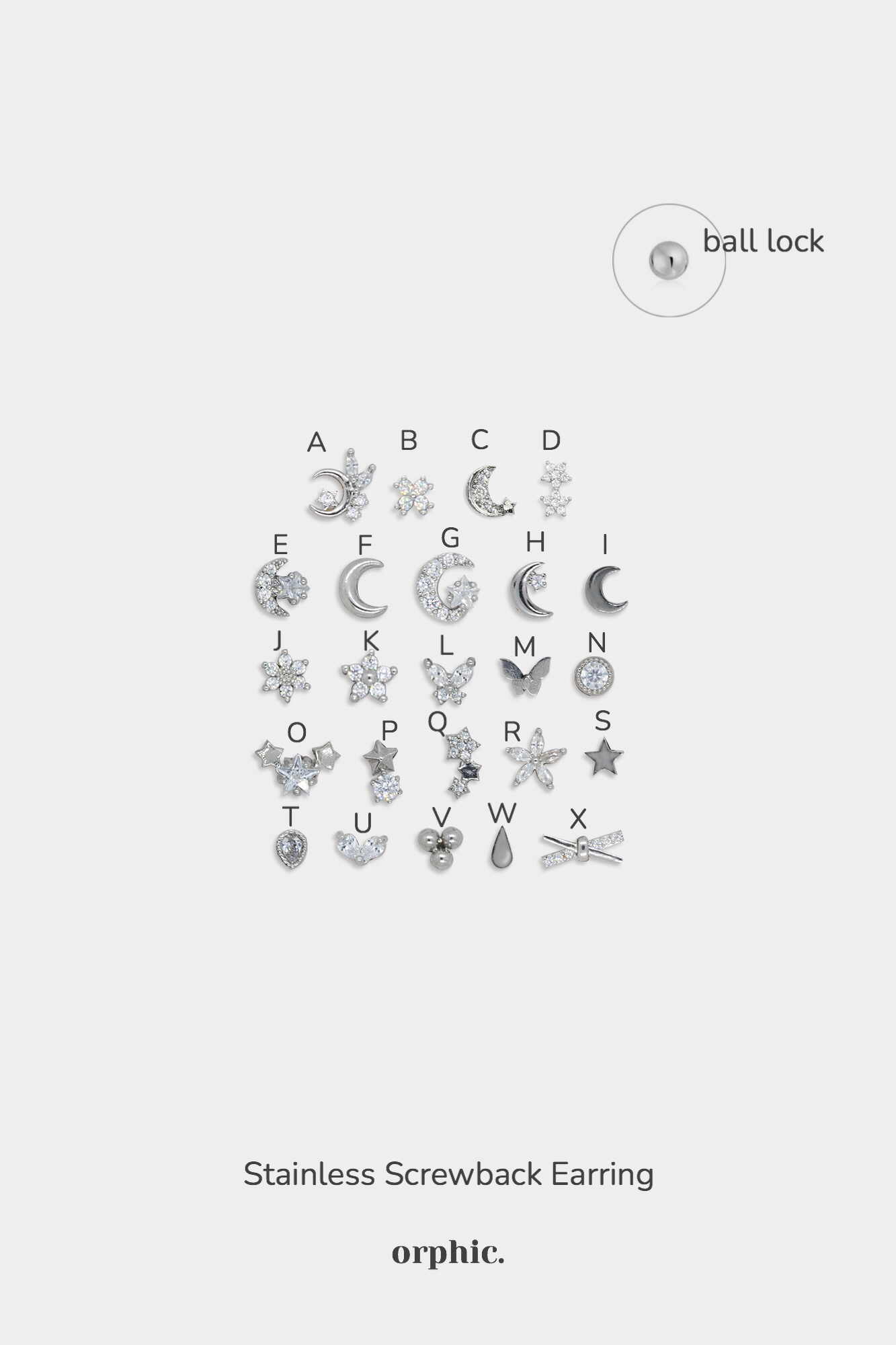 Silver Stainless Screwback Earring (Buy 3, Get 1 Random FREE)