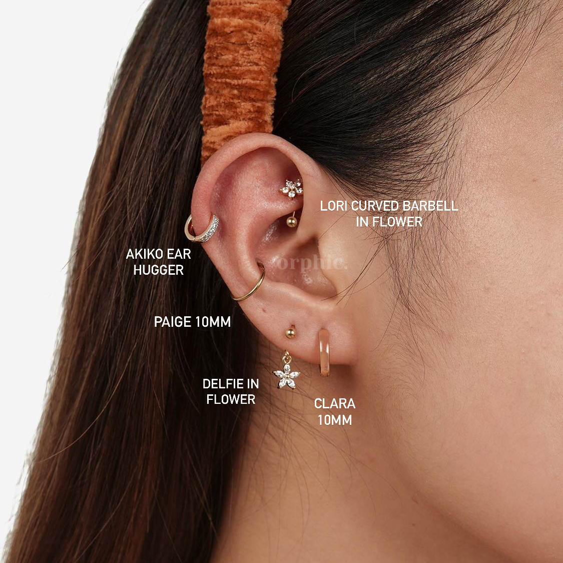 Delfie Gold Silver (Flower) Earring
