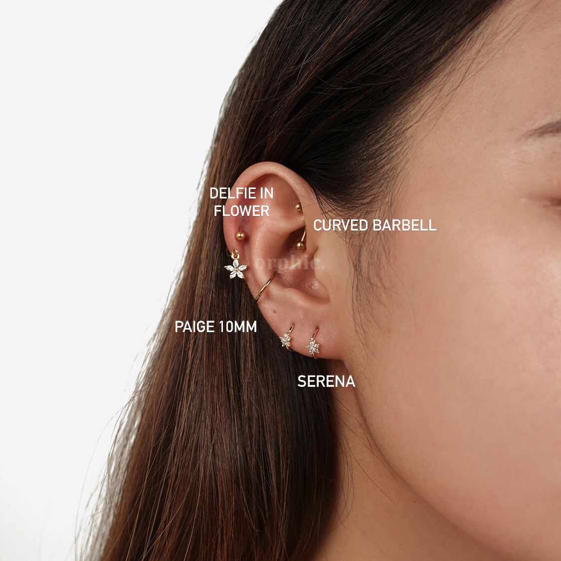Delfie Gold Silver (Flower) Earring