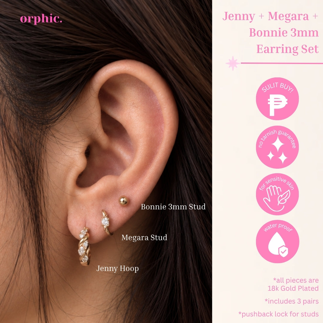 Earring Stack Set — Hypoallergenic & Non-Tarnish | 18K Gold Plated