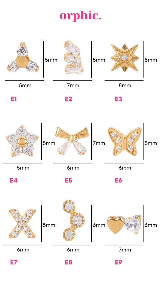 Gold Titanium Screw Lock Flatback Earring