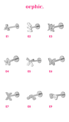  Silver Titanium Screw Lock Flatback Earring