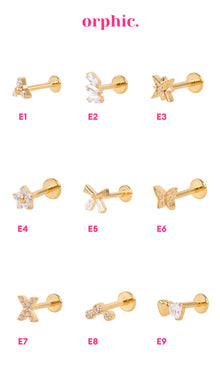  Gold Titanium Screw Lock Flatback Earring