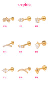 Gold Titanium Screw Lock Flatback Earring