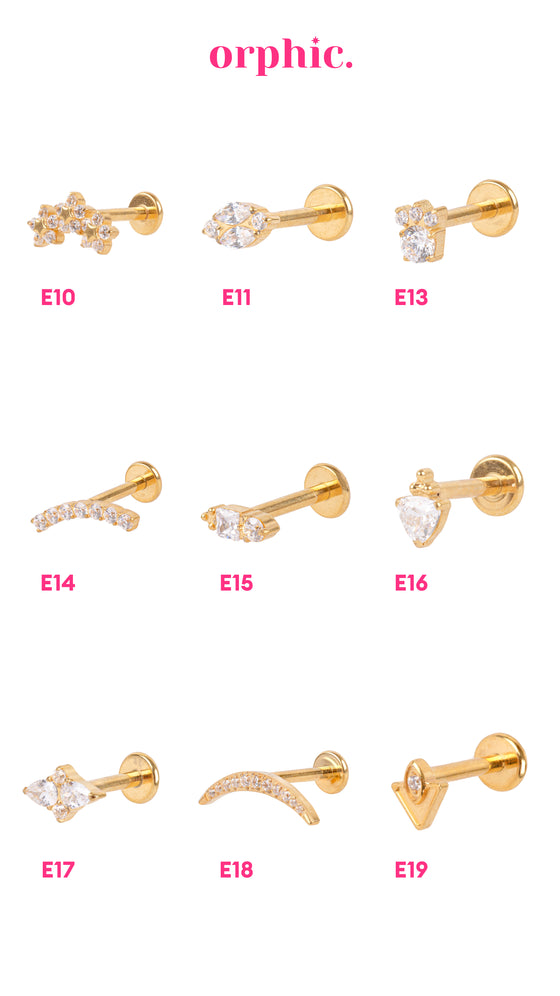 Gold Titanium Screw Lock Flatback Earring