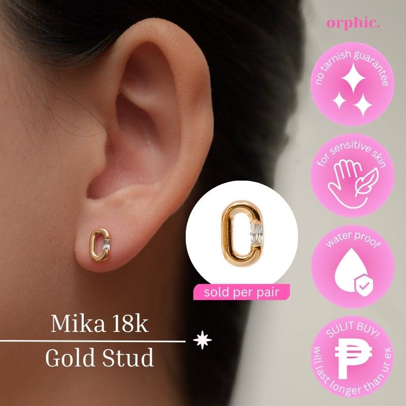 [1/2] Stud Earrings 18k Gold Plated