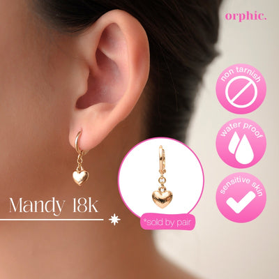 Dangling Earrings 18k Gold Plated - Mandy / 18k Gold