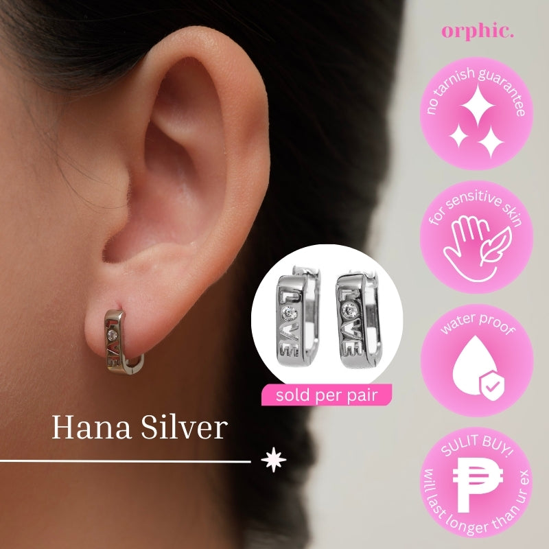 Hugger Hoop Earrings Silver (White Gold Plated)