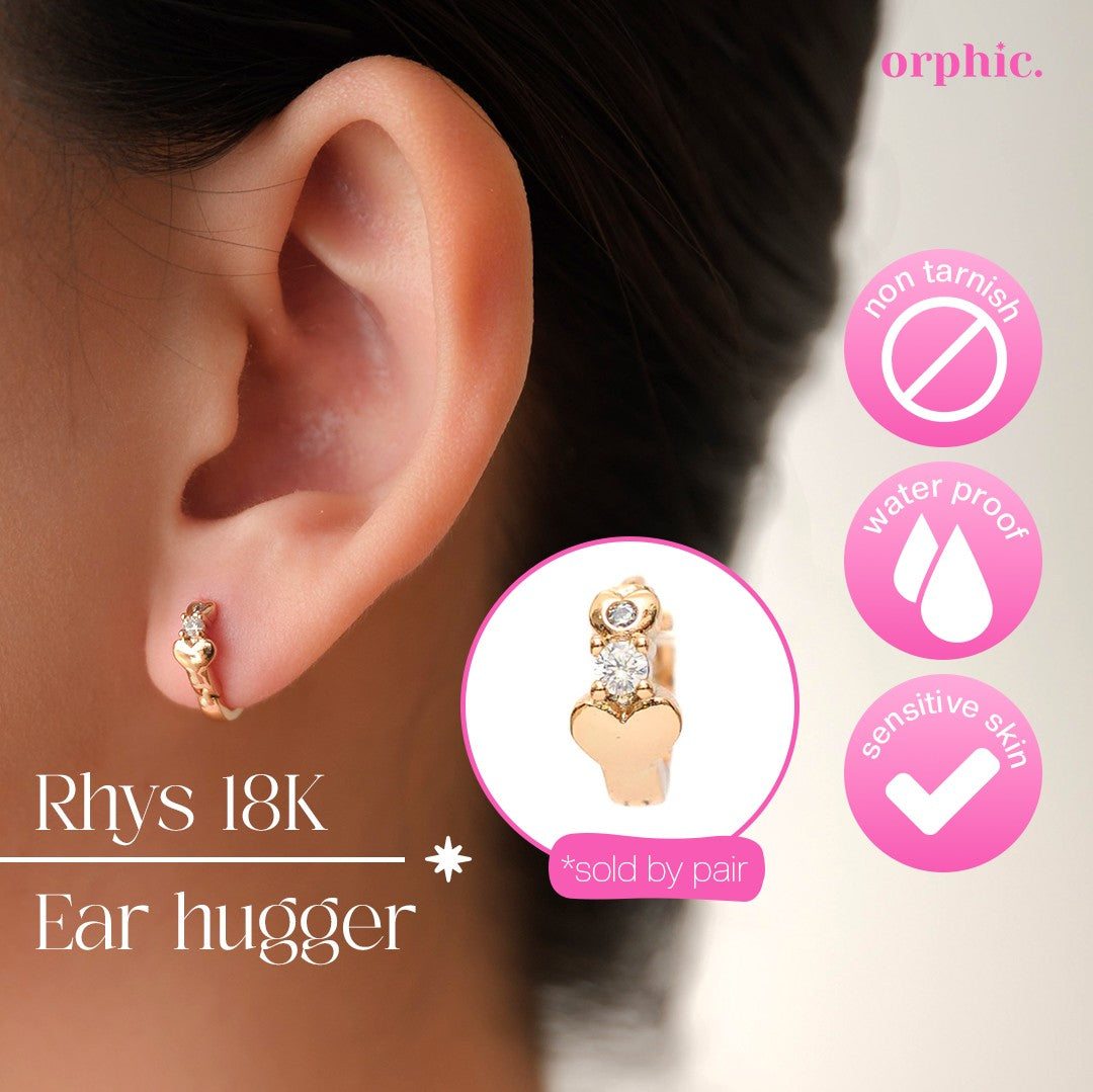 Hugger Hoop Earrings 18k Gold Plated