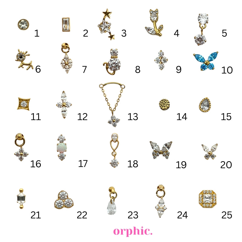 Gold Titanium Screw Lock Flatback Earring [1/2]