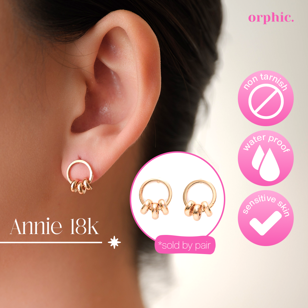 Annie Stud Earring (18k Gold Plated)