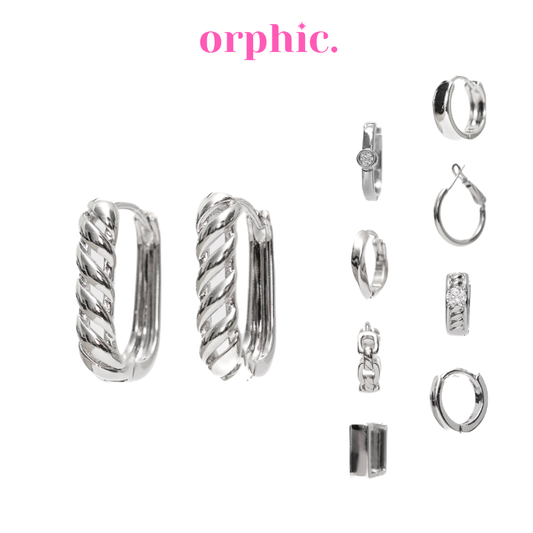 [1/2] Hoop Earrings Silver (White Gold Plated)