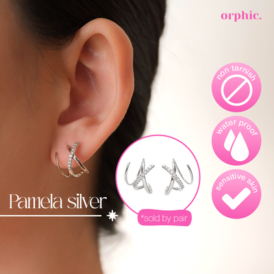 Double Piercing Illusion Earrings - Pamela