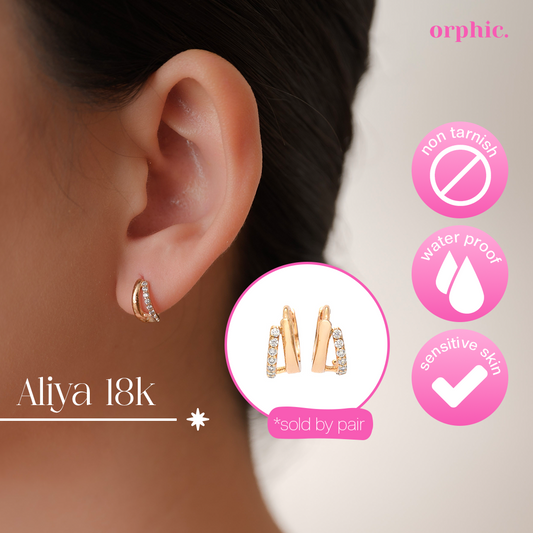 Aliya Double Piercing Illusion Hoop (18k Gold Plated)