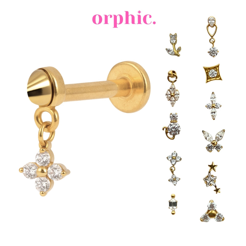 Gold Titanium Screw Lock Flatback Earring [1/2]