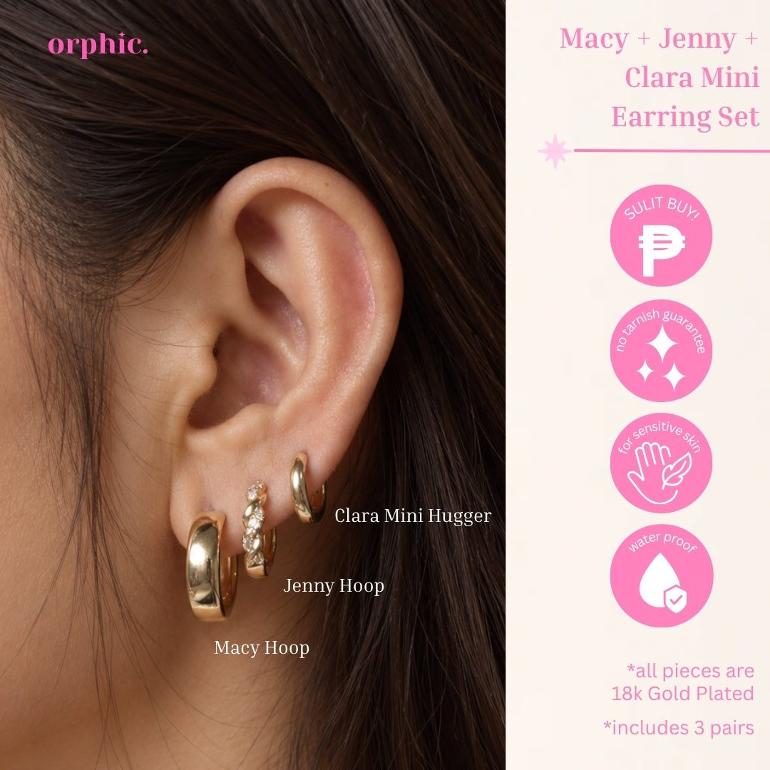 Earring Stack Set — Hypoallergenic & Non-Tarnish | 18K Gold Plated