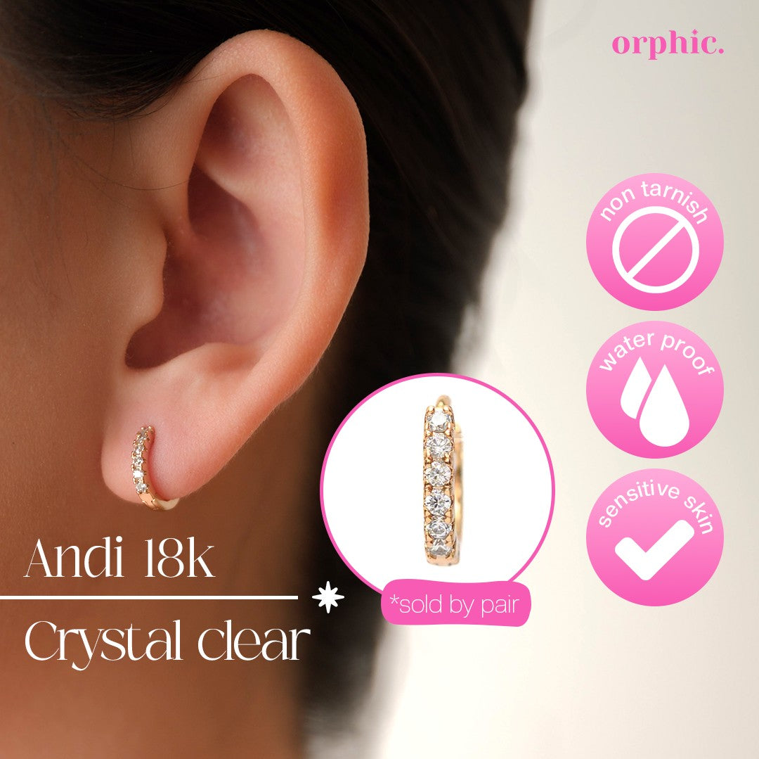 Hugger Hoop Earrings 18k Gold Plated