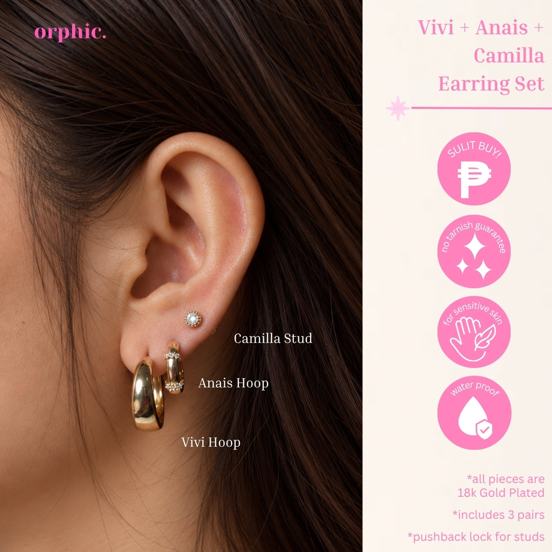 Earring Stack Set — Hypoallergenic & Non-Tarnish | 18K Gold Plated