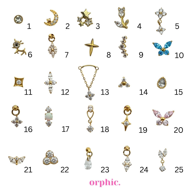 Gold Titanium Screw Lock Flatback Earring [3/3]