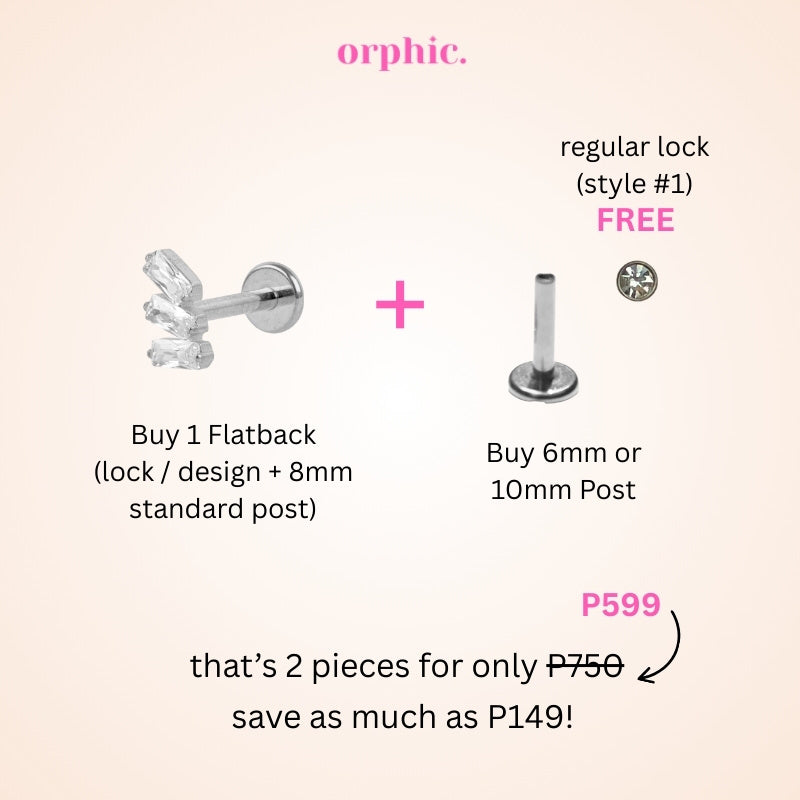 Silver Titanium Screw Lock Flatback Earring [1/4]