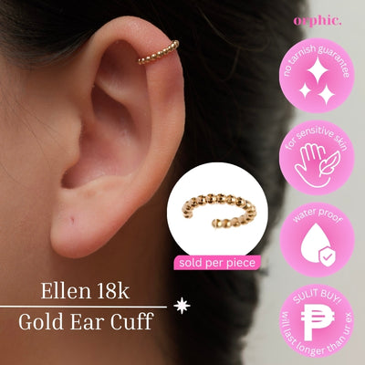 Ear Cuffs 18k Gold Plated - Ellen / 18k Gold