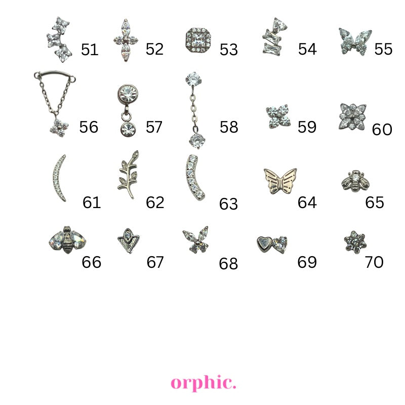 Silver Titanium Screw Lock Flatback Earring [1/4]