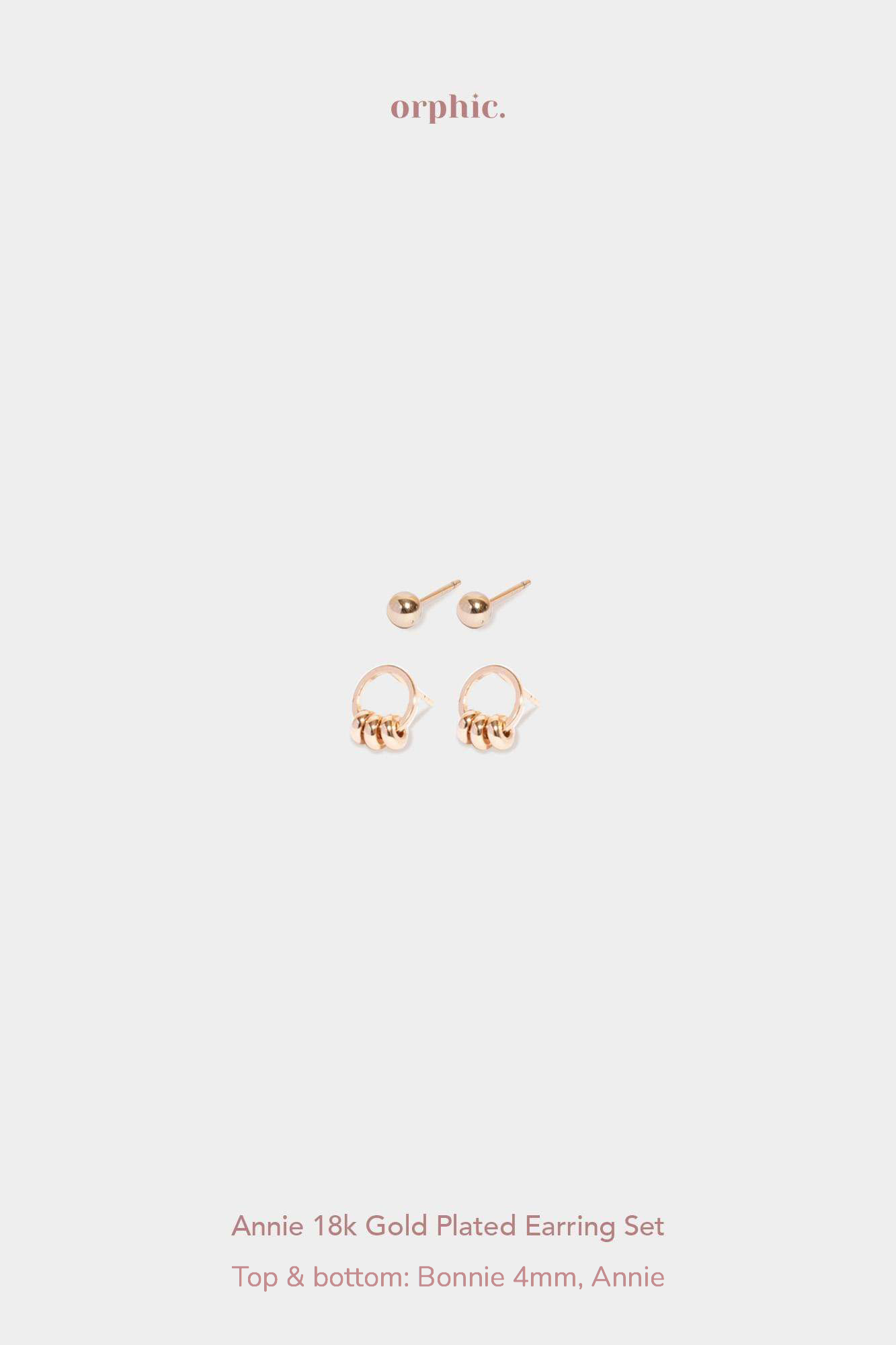Annie 18k Gold Plated Earring Set