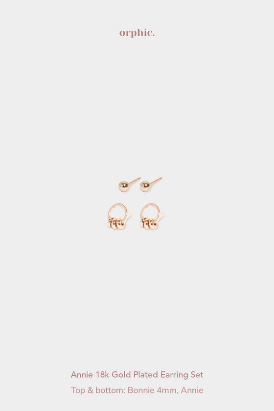 Annie 18k Gold Plated Earring Set