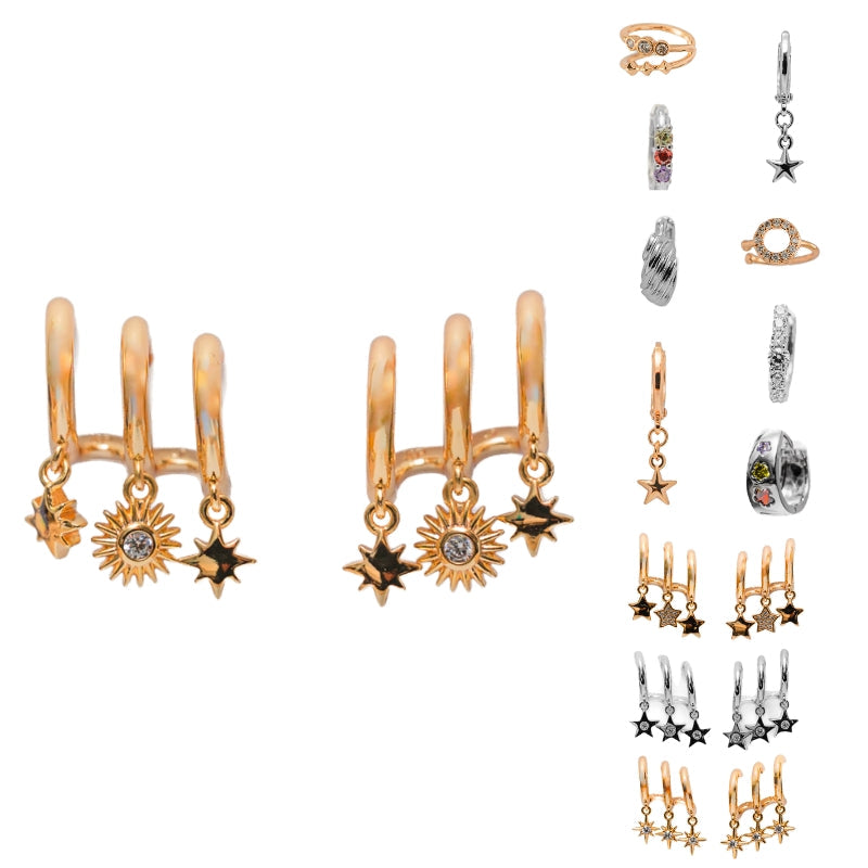 2026 Celestial Earrings Collection Dangling Hoop Stud