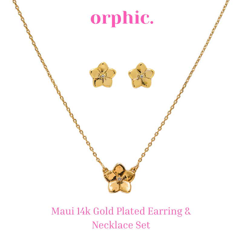 Maui 14k Gold Earring Necklace Set