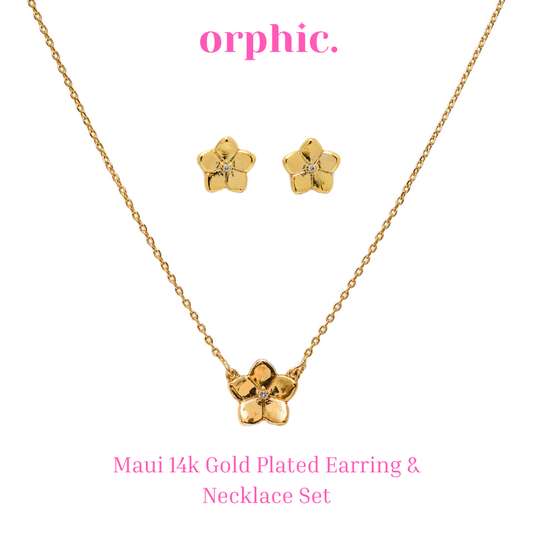 Maui 14k Gold Earring Necklace Set