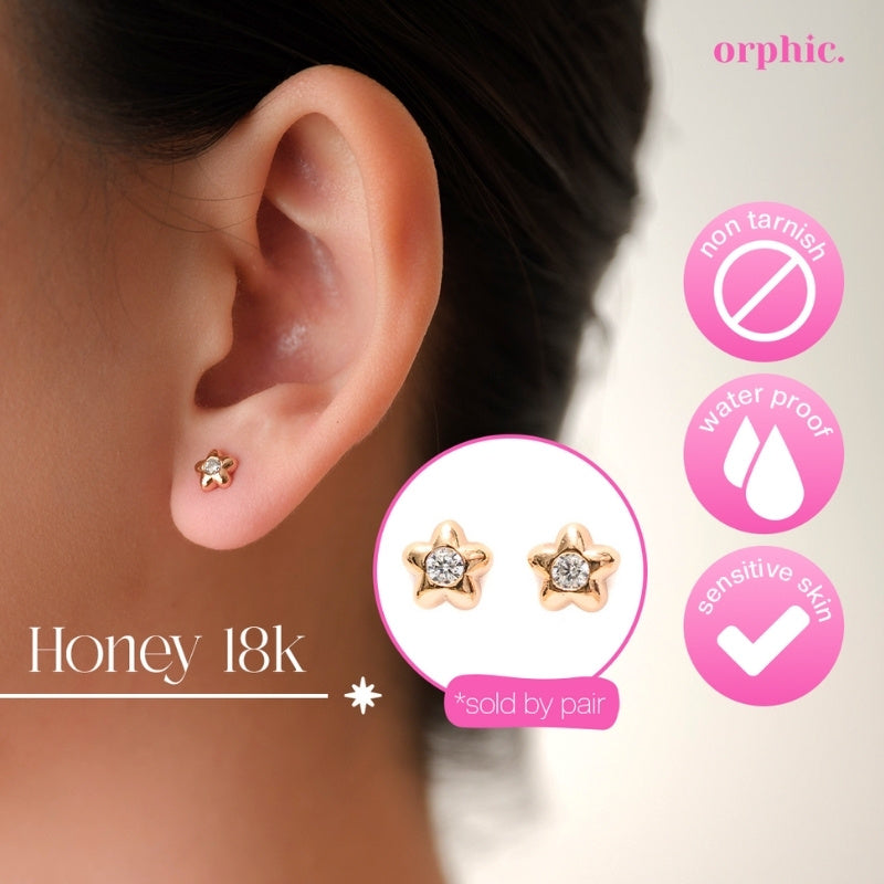 Honey Hoop and Studs 18k Gold Plated Earrings Set