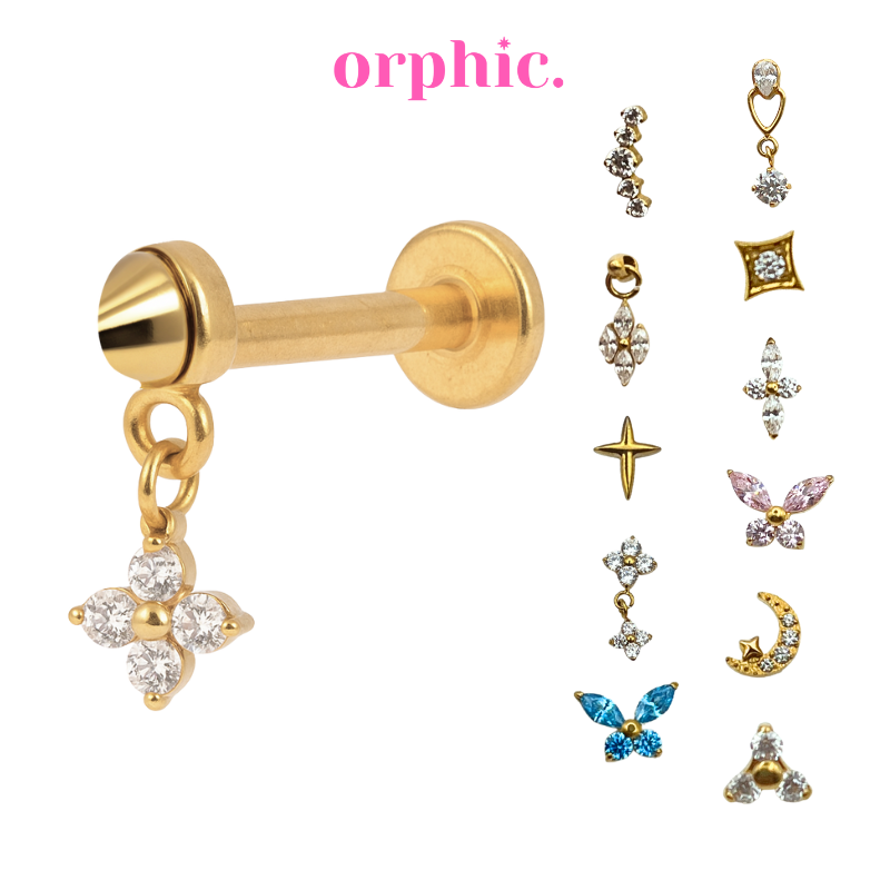 Gold Titanium Screw Lock Flatback Earring [1/3]