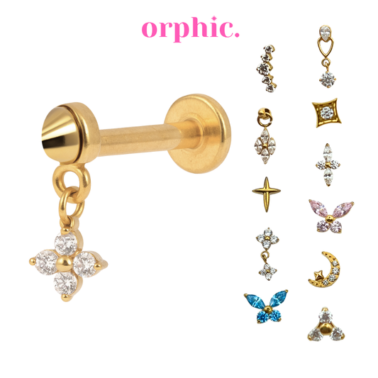 Gold Titanium Screw Lock Flatback Earring [1/3]