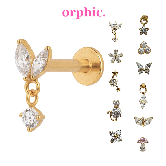 Gold Titanium Screw Lock Flatback Earring [2/3]