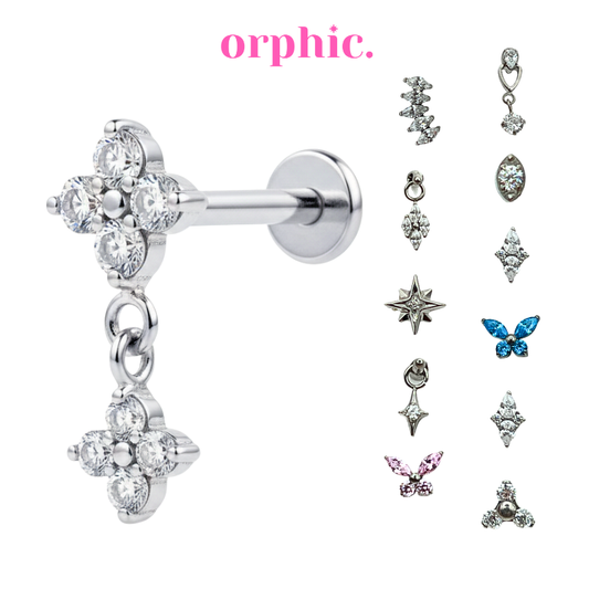 Silver Titanium Screw Lock Flatback Earring [1/4]