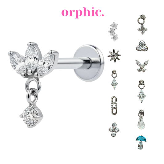 Silver Titanium Screw Lock Flatback Earring [2/4]