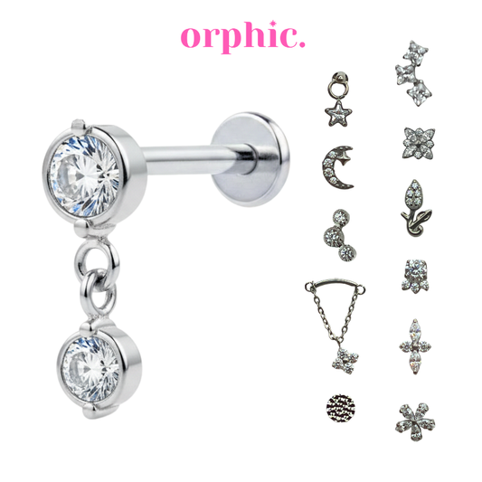 Silver Titanium Screw Lock Flatback Earring [3/4]