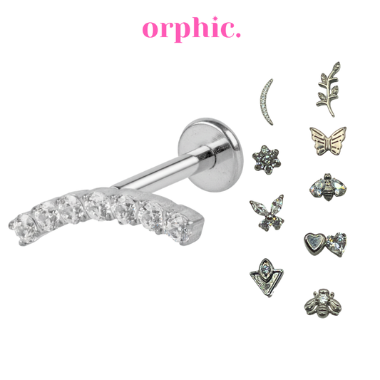 Silver Titanium Screw Lock Flatback Earring [4/4]