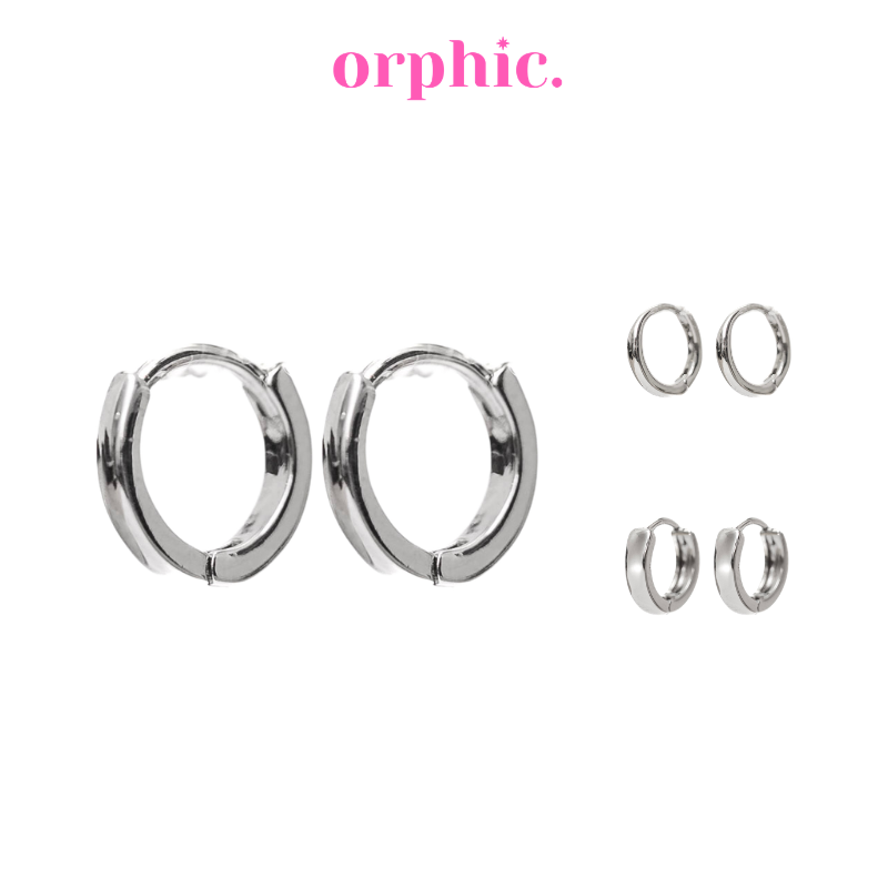 [1/2] Huggie Hoop Earrings Silver (White Gold Plated)